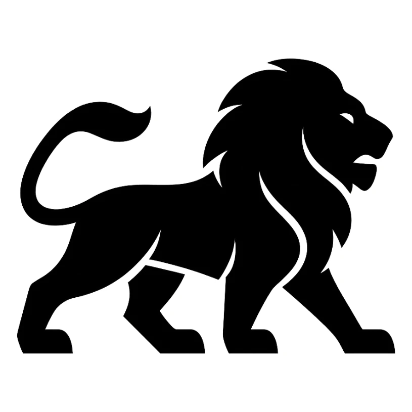 Lion icon black silhouette sticker