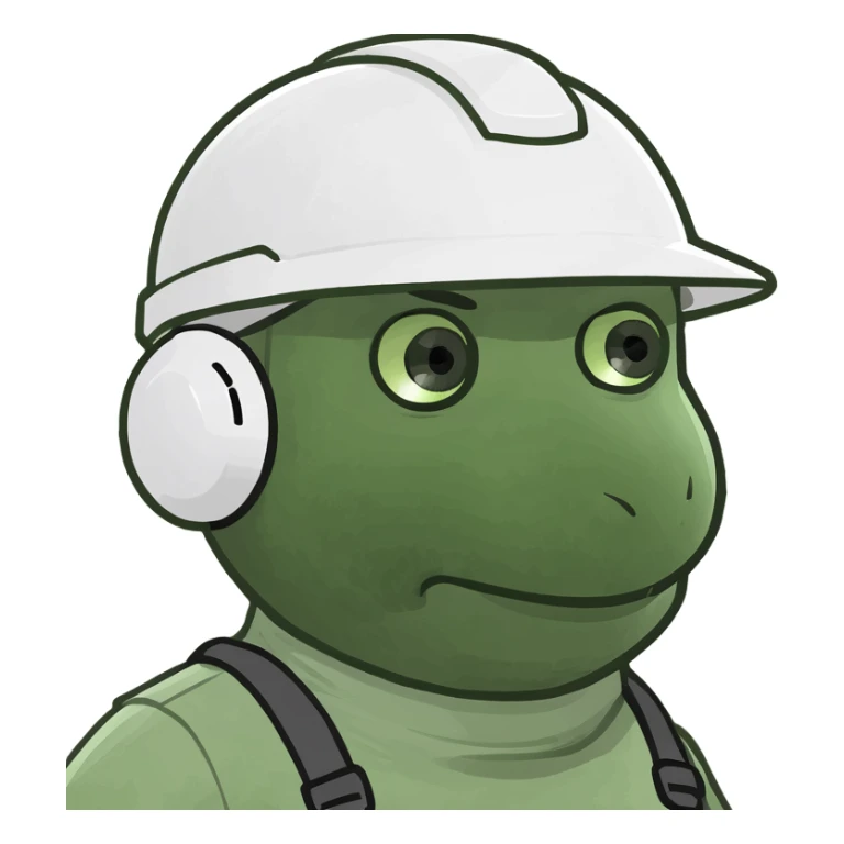 a man in a strict dark blue suit, wearing a white construction helmet on his head sticker