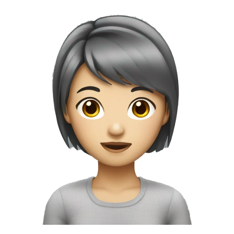 Asian girl with short hair  sticker