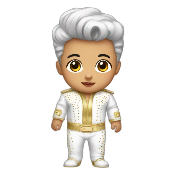 a baby in elvis costume sticker