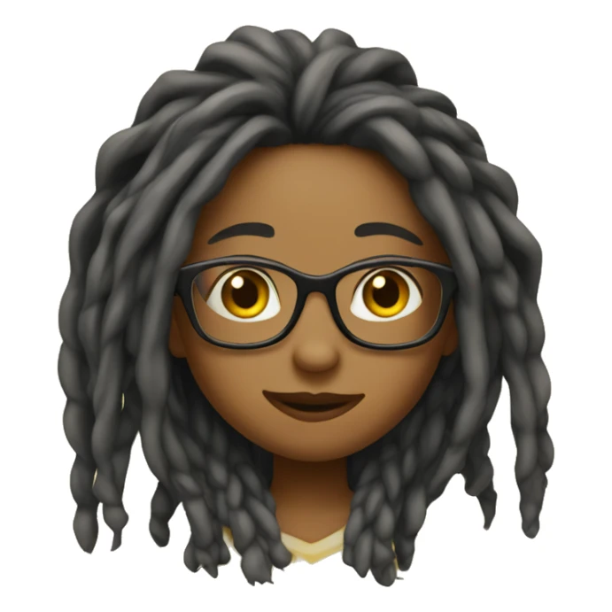 girl lol emoji with glasses and long dreadlocks sticker