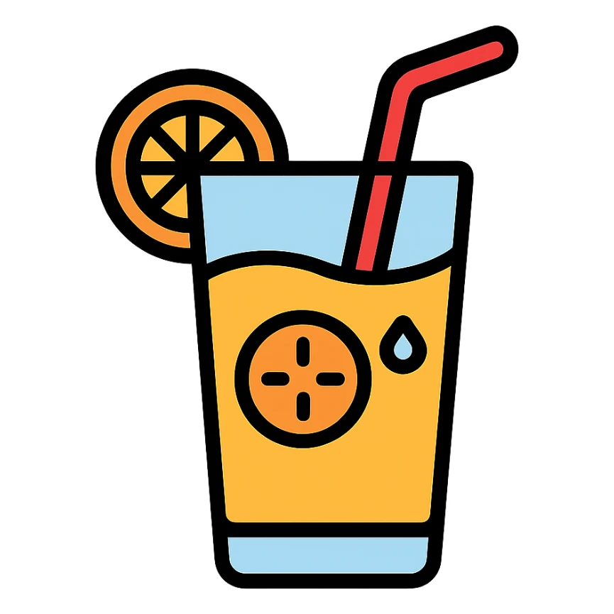 color outline icon of a drink sticker