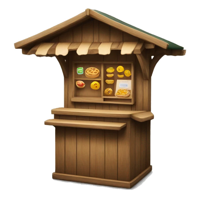 Kiosk made out of wood and without food in it sticker