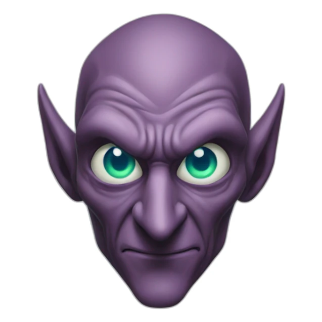 Long nose, green goblin with blue eyes sticker