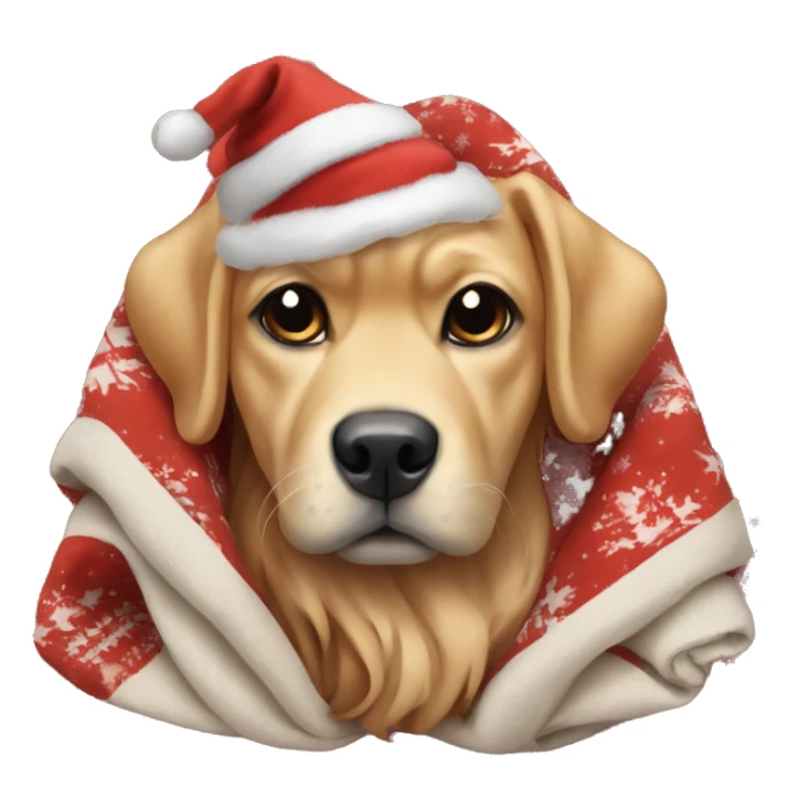 Aestheticly folded blanket with christmas doga on it sticker