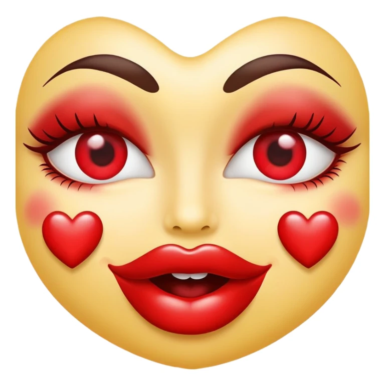 hearts eyes with kiss lips sticker