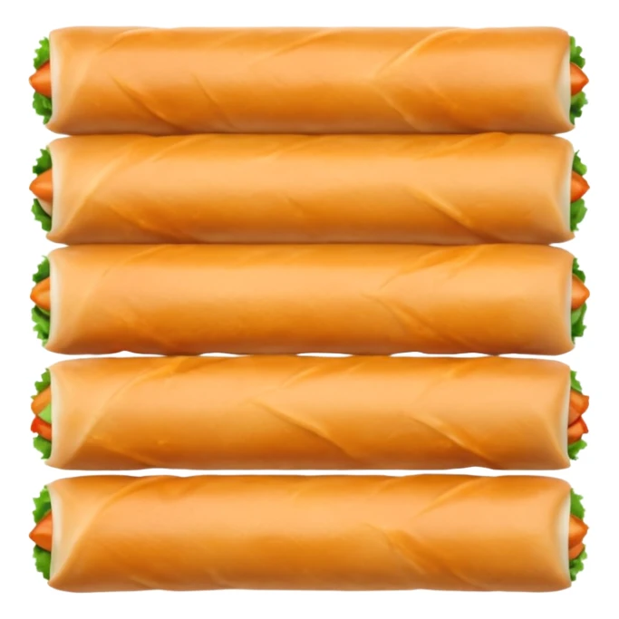 Can you make them more translucent (white-ish because they are made of rice paper) and organise them in two rows of 5 rolls? sticker