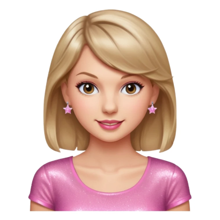 Taylor Swift smile in a sparkling pink top sticker