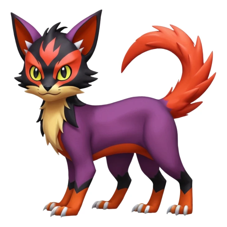 Liepard-Noivern-Litten-Sprigatito-Pokémon-fusion-creature (full body) sticker