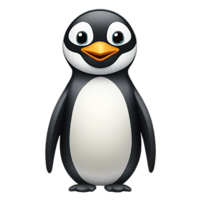 a penguin talks to mobile phone sticker