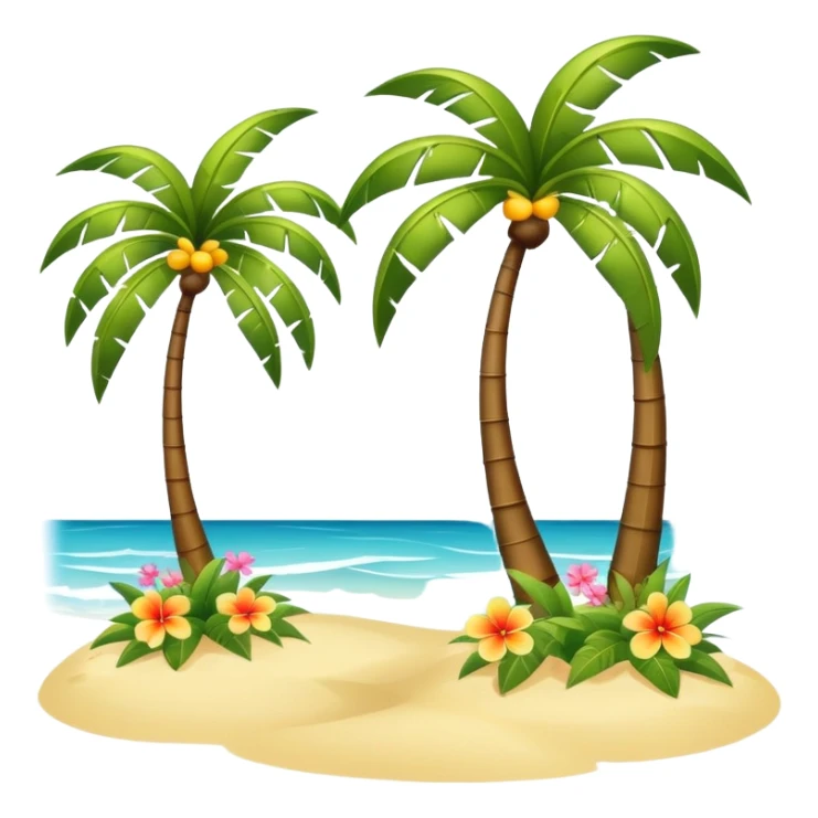 warm summer breeze blowing through beach palm trees and flowers sticker