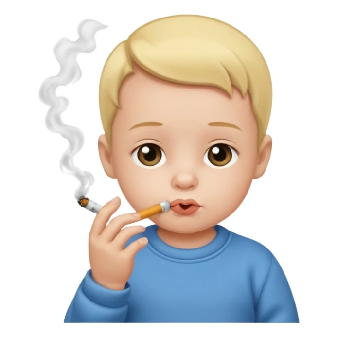 Baby smoking a cigarette sticker