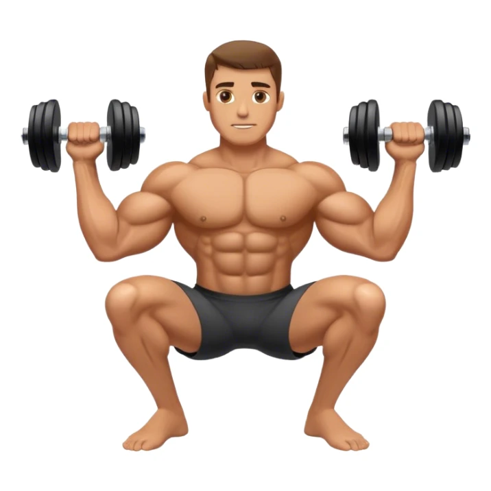 man holding dumbbells by his body side sticker