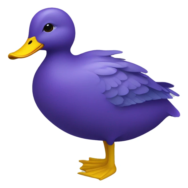 a blue duck with yellow beak and feet with purple rings around its eyes sticker