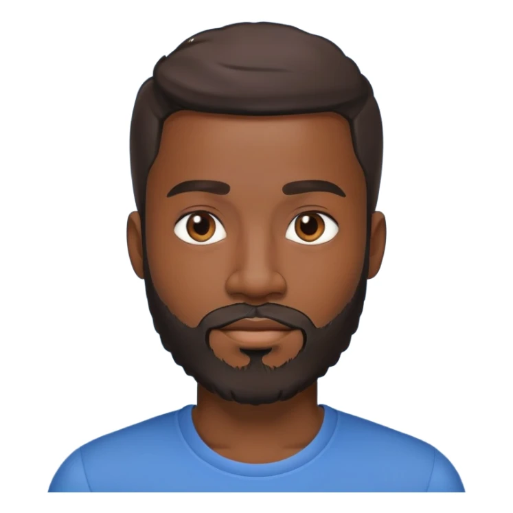 Create a head of young black man 30 years old with a beard  sticker