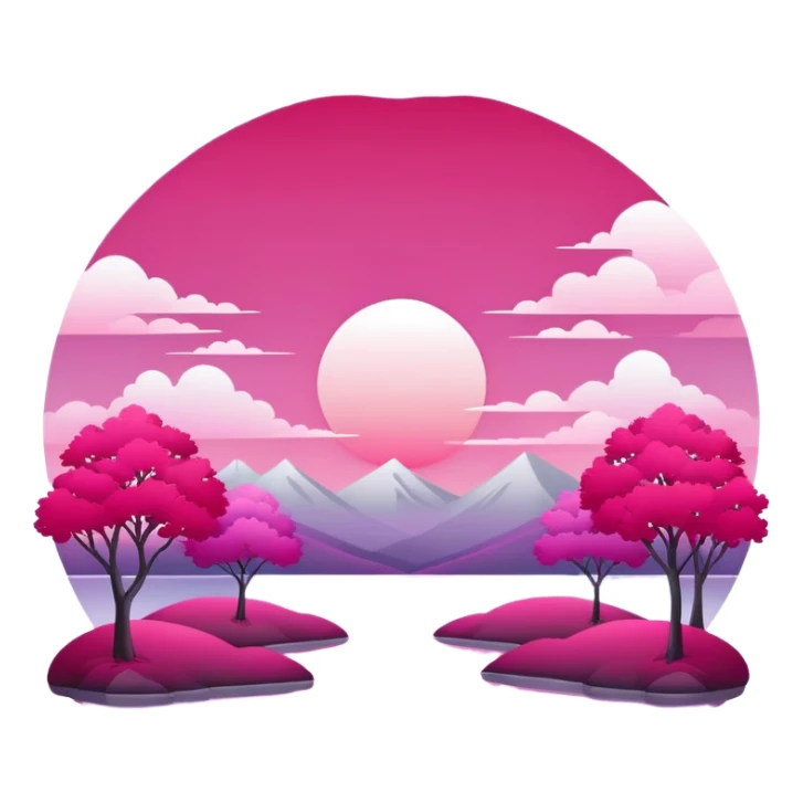 Romantic Red Pink Magenta White Silver Gradients Aesthetic Scenery sticker