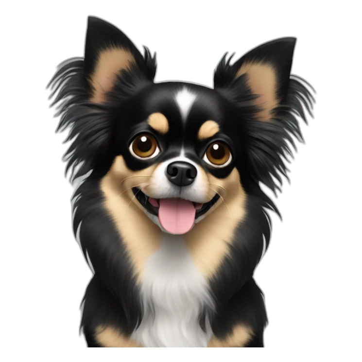 black longhair chihuahua sticker