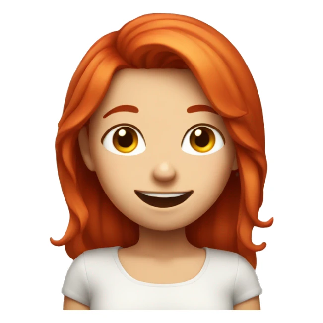 winking girl with red hair who is also blushing sticker