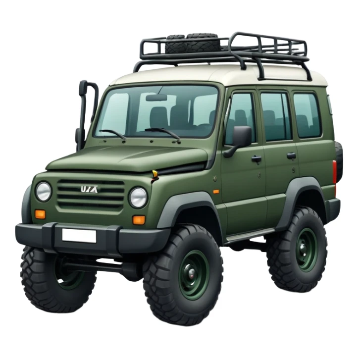 UAZ Patriot Russian SUV off-road vehicle with distinctive square boxy shape sticker
