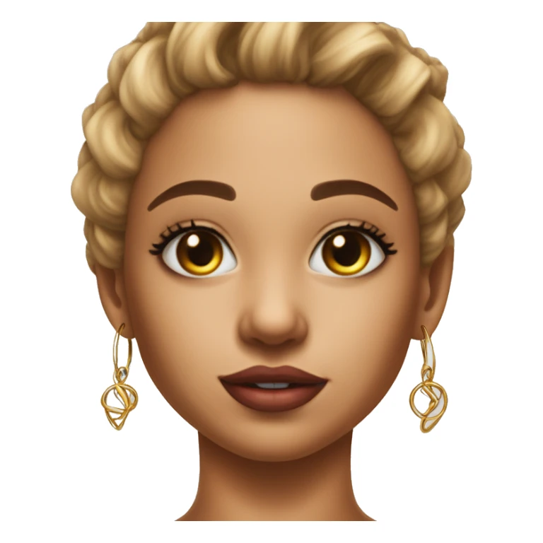 give her hoop earrings a nose stud, and a double helix poercing sticker