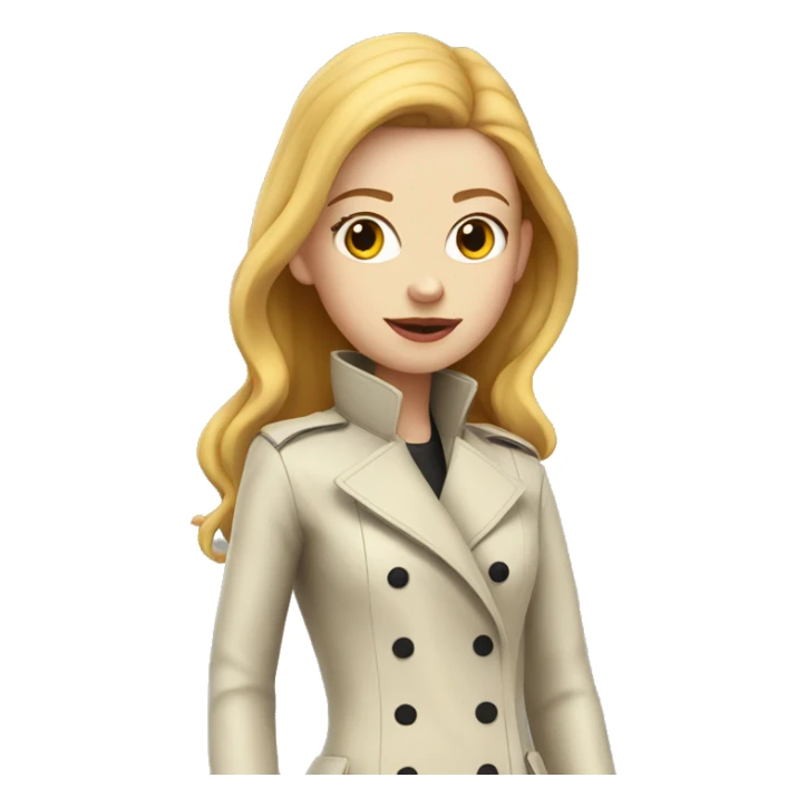 White ginger Girl in a long latex trench sticker