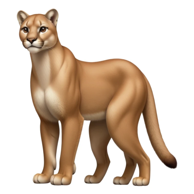 cinematic-[mountain lion]-realistic-full-body-standing-emoji,-muscular-frame-poised-with-grace,-tail-curved-slightly,-head-tilted-dramatically,-sleek-[tan]-fur,-simplified-yet-realistic-focused-features,-highly-detailed,-glowing-with-an-almost-sarcastic-glow sticker