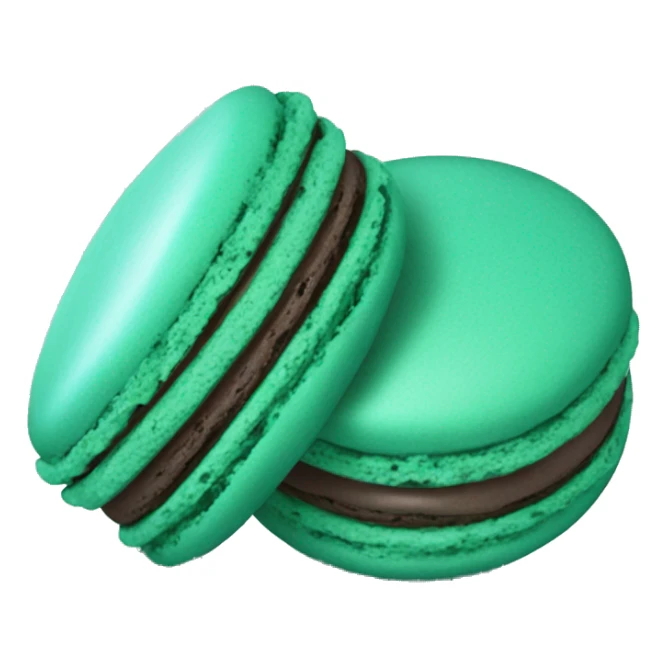 Realistic dark turquoise macaron with mint green filling. sticker