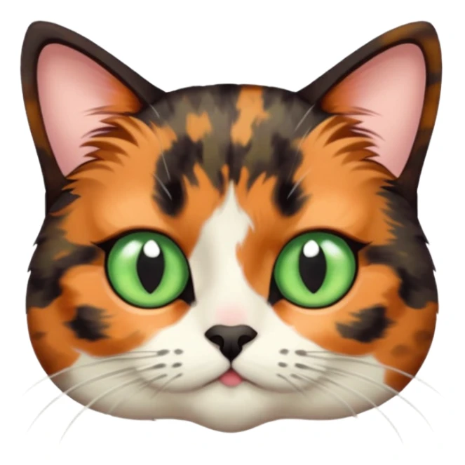 dark tortoiseshell cat pastel green eyes sticker