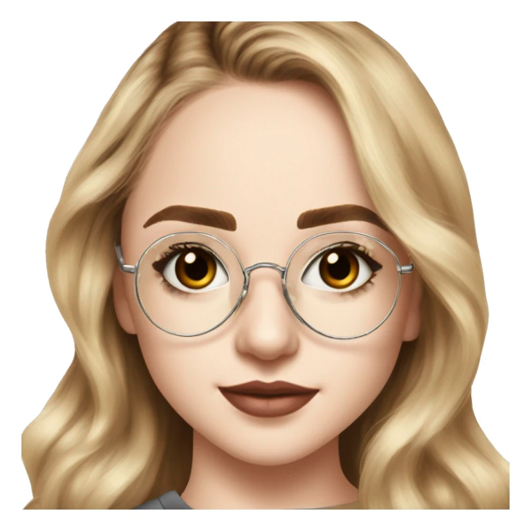 Sabrina Carpenter with clear aviator-style glasses sticker
