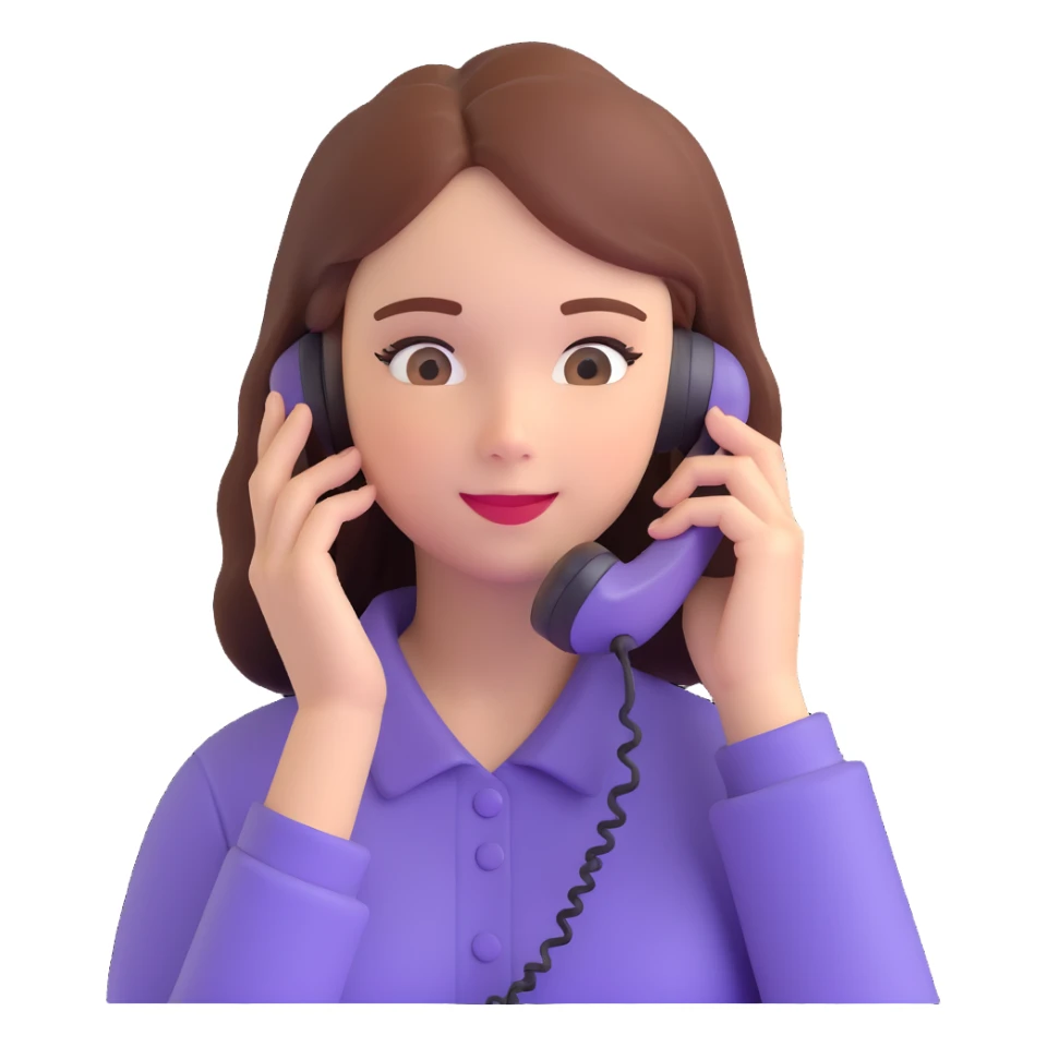 girl talking on phone bedroom background, close up pose sticker