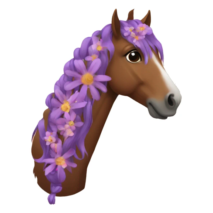 Horse with flowers in hair sticker