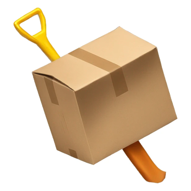 shovel and a box in the ground sticker