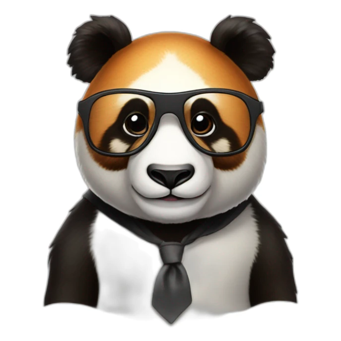 Un panda roux avec des lunettes  sticker