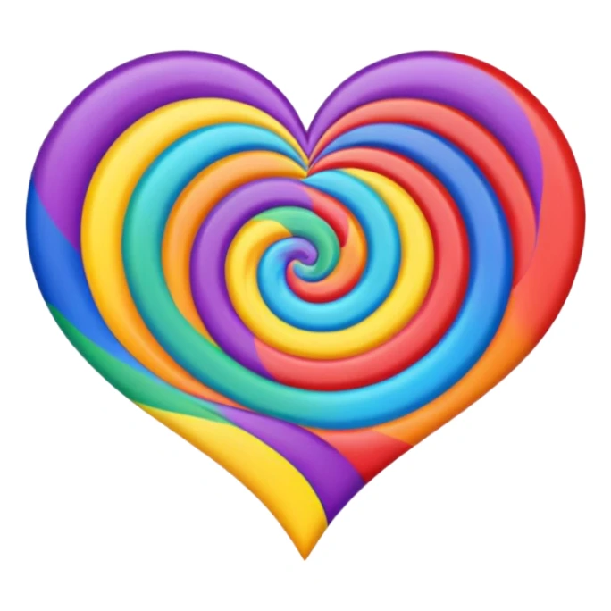 Colorful Swirl Heart Shape sticker