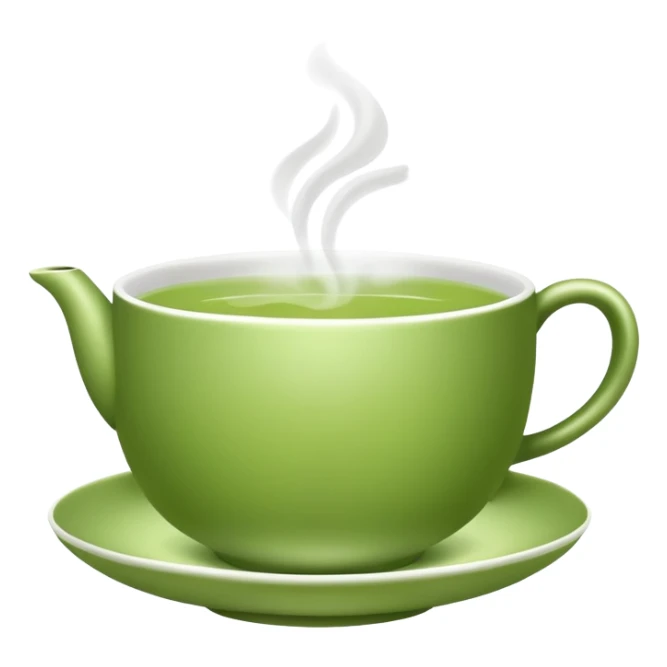 Green tea cup with steam, known for anti-inflammatory effects sticker
