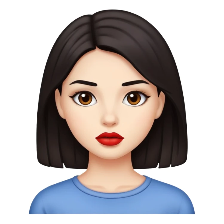 chica con el pelo moreno y los labios delineados sticker