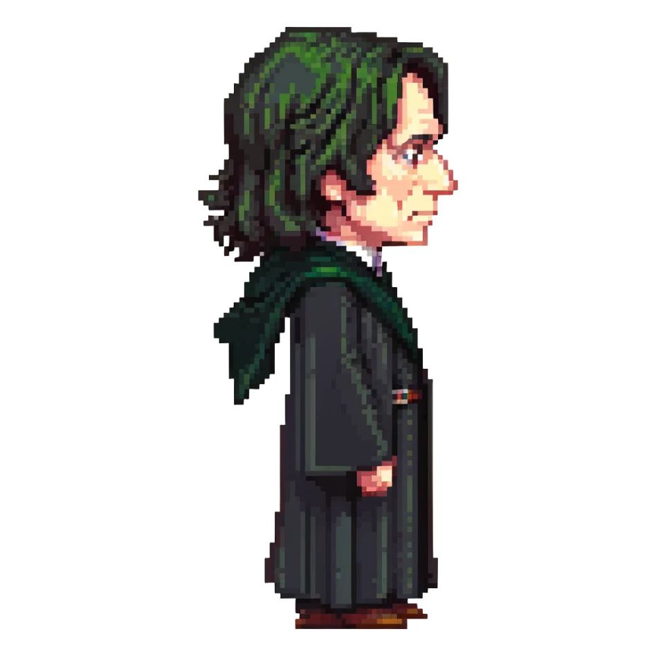 upset Professor Snape side profile with black robe sticker