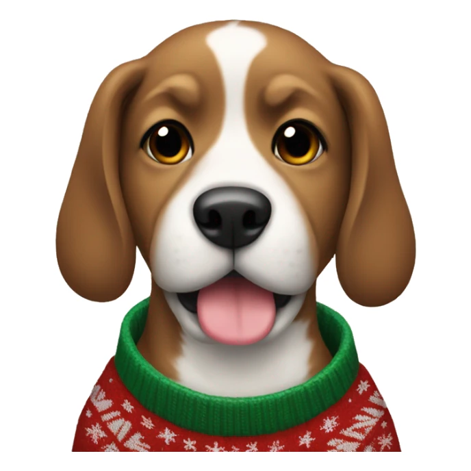Dog wearing a Christmas sweater  sticker
