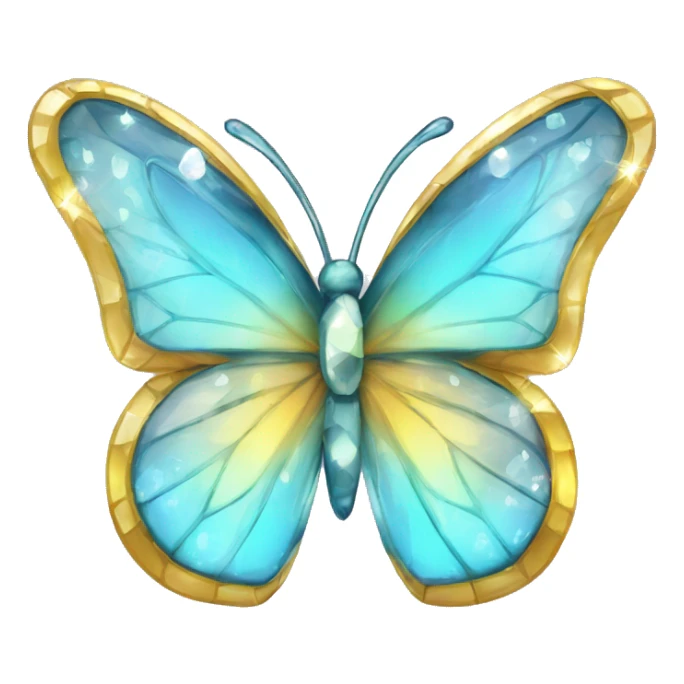 Shiny sparkly glass crystal butterfly sticker