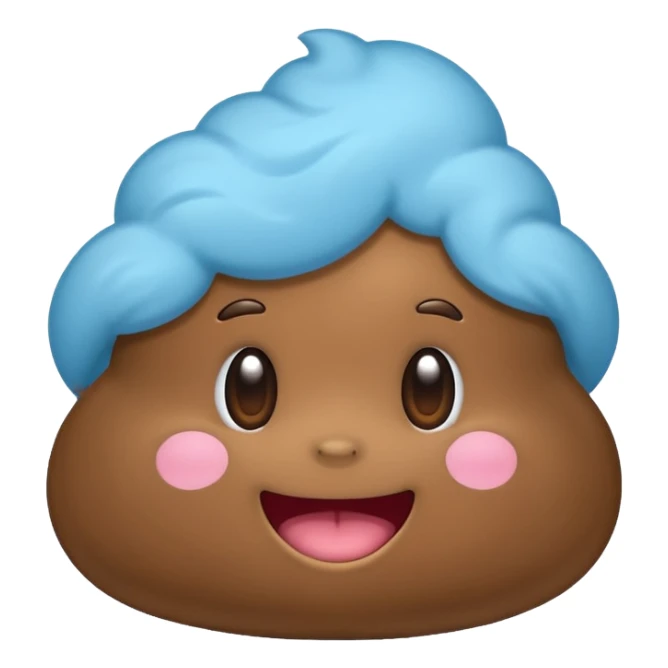 blue colors kawaii poop sticker