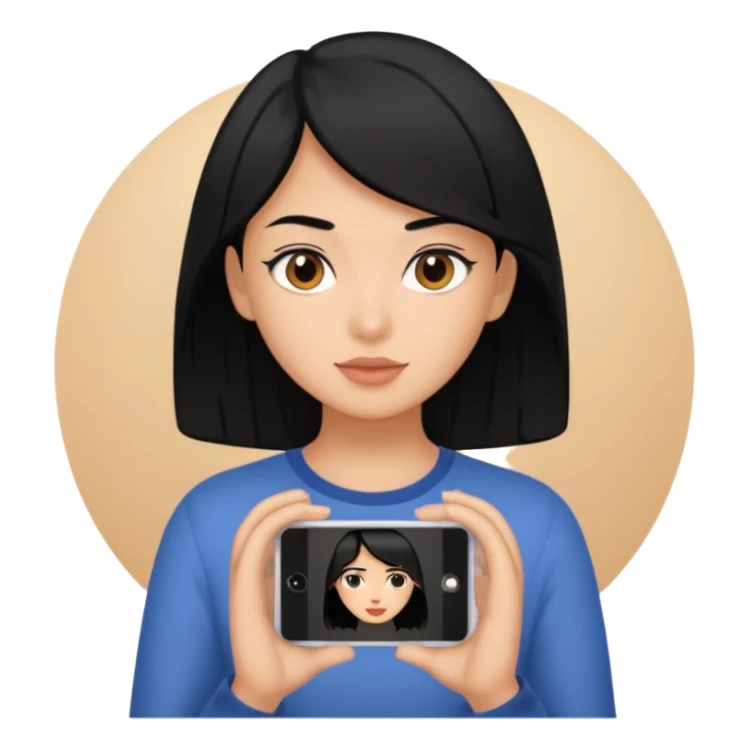 THAT PERSONA HAVE A BLACK HAIR AND ARE UPLOADING VIDEOS sticker