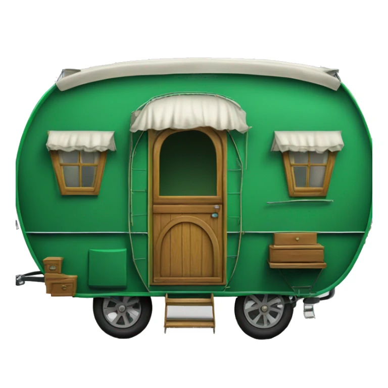 Realistic emerald green vintage round gypsy caravan wagon camper sticker