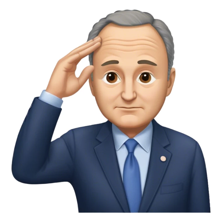 Chuck Schumer making an L with his hand and putting it on his forehead  sticker