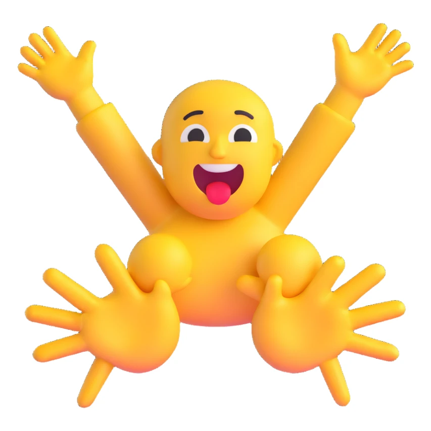 choking emoji with hands reaching out sticker