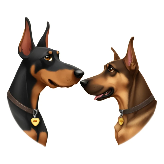 Brown Doberman and German Shepard saying good morning sticker