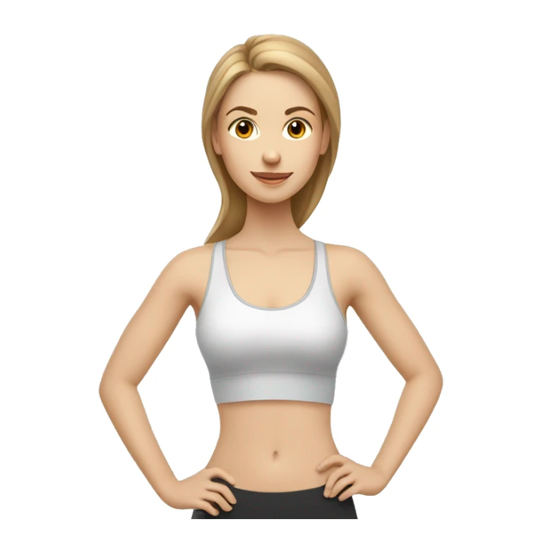 White beauty girl with light brown hair doing Pilates  sticker