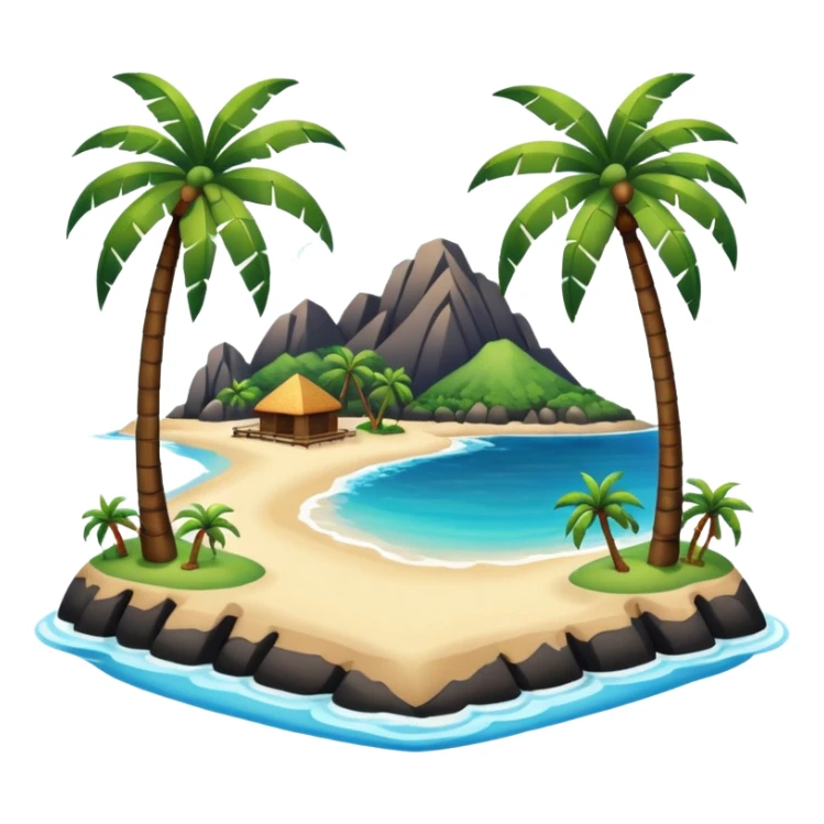 attractive island  with a beach and infrastructure  sticker