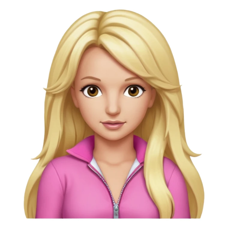 Britney Spears long blonde hair, pink outfit sticker