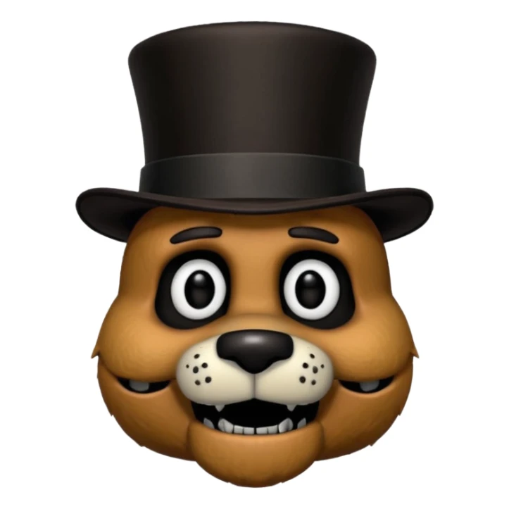 Freddy Fazbear with black and tiny hat from Five Nights At Freddy's Movie sticker