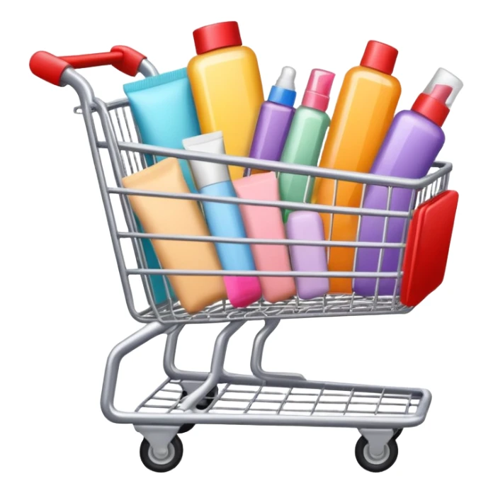 shopping cart full of beauty products sticker